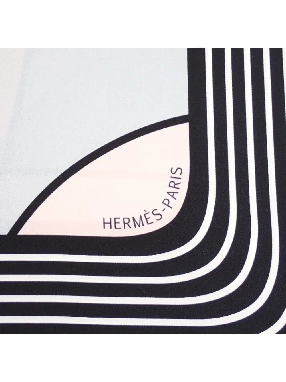 Hermes Carre 90 Anamorphee Scarf Silk Black White Pink Multicolor Sport